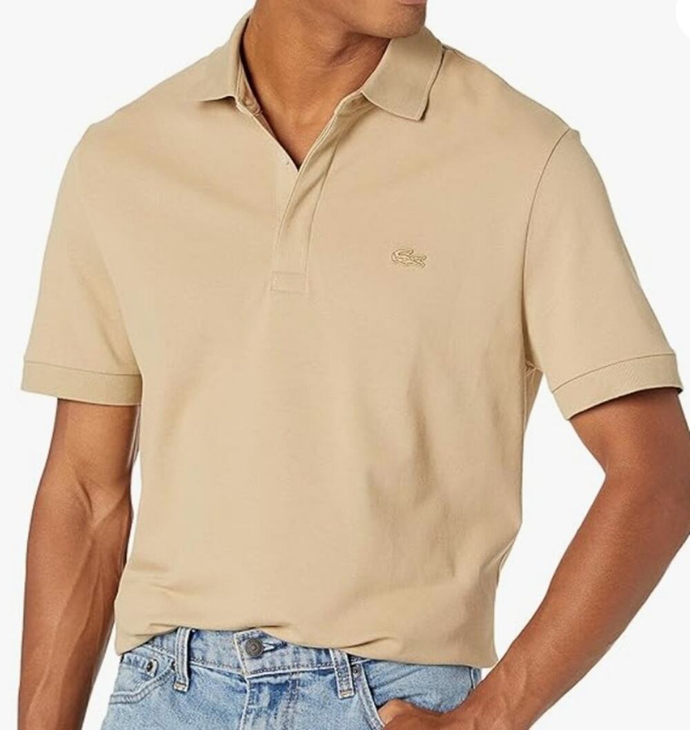 Lacoste Mens Short Sleeve Paris Polo Viennese Tan L